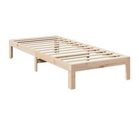 KTHLBRH Tour de lit 90 x 200 cm en bois massif de pin | Sommier à lattes inclus, pieds robustes, trous pré-percés pour connexion multiple, capacité 100 kg