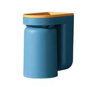 KTUXZCI Boîte de rangement innovante pour brosses à dents avec système d'évacuation d'eau et support à brosses dents réversible, idéale pour un, Bleu, 12.5 x 11.5 x 7 cm