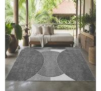 KTYUTJDH Tapis,Abstrait géométrique Moderne Gris, Blanc, Noir, Rectangular 160 x 220 cm,Tapis Salon Chambre Décoration,sous Table et Chaises Salle a Manger,