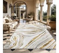 KTYUTJDH Tapis,Abstrait Moderne Blanc, Jaune, Gris, Rectangular 70 x 140 cm,Tapis Salon, Salle à Manger, Cuisine, Lavables Antidérapants Poils Courts,
