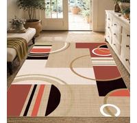 KTYUTJDH Tapis,Géométrique Moderne Rouge Beige Marron Noir Blanc Vert, Rectangular 160 x 220 cm,Tapis Salon Chambre Décoration,sous Table et Chaises Salle a Manger,
