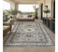 KTYUTJDH Tapis,Gris, Blanc, Noir Oriental Vintage Rectangular 160 x 220 cm,Tapis Salon Chambre Décoration,sous Table et Chaises Salle a Manger,