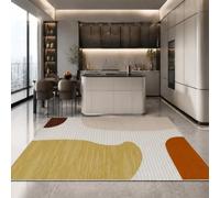 KTYUTJDH Tapis,Moderne Abstrait Beige Marron Taupe Jaune Blanc Gris, Rectangular 160 x 220 cm,Tapis Salon Chambre Décoration,sous Table et Chaises Salle a Manger,