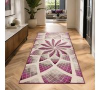 KTYUTJDH Tapis,Moderne, géométrique, Abstrait Violet, Gris, Blanc, Rectangular 160 x 220 cm,Tapis Salon Chambre Décoration,sous Table et Chaises Salle a Manger,