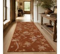 KTYUTJDH Tapis,Motif Floral Oriental Vintage Marron, Jaune, Rectangular 160 x 220 cm,Tapis Salon Chambre Décoration,sous Table et Chaises Salle a Manger,