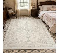 KTYUTJDH Tapis,Oriental Vintage Blanc, Noir, Rectangular 160 x 220 cm,Tapis Salon Chambre Décoration,sous Table et Chaises Salle a Manger,