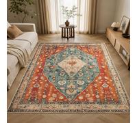 KTYUTJDH Tapis, Oriental Vintage géométrique Abstrait Rouge, Bleu, Beige, Blanc Rectangular 160 x 220 cm,Tapis Salon Chambre Décoration,sous Table et Chaises Salle a Manger,