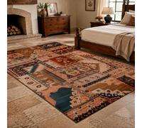 KTYUTJDH Tapis, Oriental Vintage géométrique Beige, Marron, Rouge, Bleu, Blanc Rectangular 160 x 220 cm,Tapis Salon Chambre Décoration,sous Table et Chaises Salle a Manger,