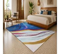 KTYUTJDH Tapis, Rectangular 160 x 220 cm, Abstrait Bleu Rouge Jaune Blanc Violet,Tapis Salon Chambre Décoration,sous Table et Chaises Salle a Manger,