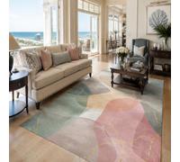 KTYUTJDH Tapis, Rectangular 160 x 220 cm, Abstrait Moderne Rose Vert Beige Gris Blanc Jaune,Tapis Salon Chambre Décoration,sous Table et Chaises Salle a Manger,