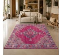 KTYUTJDH Tapis,Rouge, Beige, Marron, Jaune Oriental Vintage Rectangular 160 x 220 cm,Tapis Salon Chambre Décoration,sous Table et Chaises Salle a Manger,