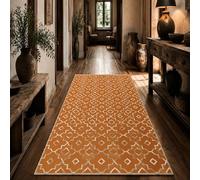 KTYUTJDH Tapis,Taupe géométrique, Blanc, Rectangular 70 x 140 cm,Tapis Salon, Salle à Manger, Cuisine, Lavables Antidérapants Poils Courts,