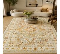 KTYUTJDH Tapis,Vintage, géométrique Beige, Marron, Rouge, Jaune Rectangular 160 x 220 cm,Tapis Salon Chambre Décoration,sous Table et Chaises Salle a Manger,