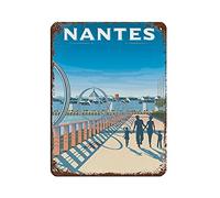 KTYWZ Affiche de voyage rétro vintage Nantes, France, plaque métallique vintage, pub, club, café, bar, décoration murale, affiche rétro 30 x 40 cm