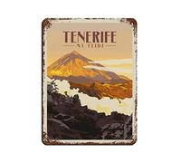 KTYWZ Affiche de voyage vintage Tenerife Mt Teide, plaque métallique vintage, décoration murale pour pub, club, café, bar, maison, 15 x 30 cm