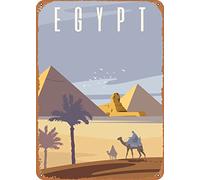 KTYWZ Plaque de voyage en métal Égypte, affiche en métal, ville, paysage, vintage, décoration murale, 30 x 40 cm
