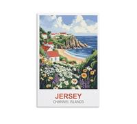 KTYWZ Plaque décorative murale en métal style rétro, 15 x 30 cm, représentant Jersey, les îles Anglo-Normandes. Idéale pour un bar, un pub, un restaurant ou une décoration intérieure.