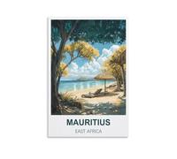 KTYWZ Plaque décorative murale en métal style rétro, 20 x 30 cm, représentant l'île Maurice et l'Afrique de l'Est. Idéale pour un bar, un pub, un restaurant ou une décoration intérieure.
