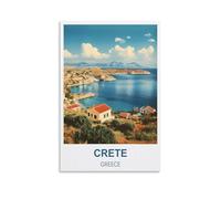 KTYWZ Plaque décorative vintage en métal, style rétro, Crète, Grèce, idéale pour la maison, le bureau, le bar, le café, le pub, le cabanon ou un garage aménagé (15 x 30 cm).
