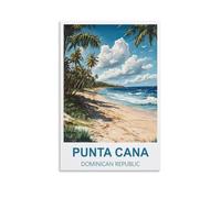 KTYWZ Plaque décorative vintage en métal, style rétro, Punta Cana, République dominicaine, pour la maison, le bureau, le bar, le café, le pub, le cabanon ou un garage aménagé, 15 x 30 cm.