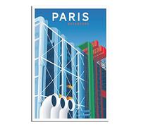 KTYWZ Plaque en métal, affiche Beaubourg Paris France, rétro, homme des cavernes, bar, pub, hangar, cadeau fantaisie, décoration murale en aluminium, 30 x 40 cm