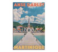 KTYWZ Plaque en métal Martinique Anse d'Arlet, décoration vintage, pour la maison, la cuisine, le bar, le café, le club, la grotte, décoration murale, rétro, voyage, 15 x 30 cm