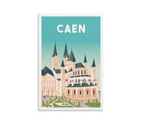 KTYWZ Plaque en métal vintage Caen Abbaye aux Hommes, plaque murale pour homme, cave, maison, extérieur, ferme, chambre de fille, mariage, Saint-Valentin, cadeau 15 x 30 cm