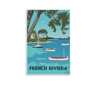 KTYWZ Plaque en métal vintage Côte d'Azur Jardin et cuisine Affiche, panneau inspirant Décoration murale pour la maison Cuisine Bar Club Décoration 30x30CM
