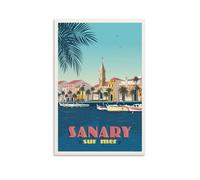 KTYWZ Plaque métallique humoristique Sanary-sur-Mer, bateau, vintage, rétro, pour homme, caverne, bar, pub, hangar, cadeau fantaisie, décoration murale, 15 x 30 cm