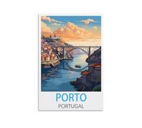 KTYWZ Plaque métallique vintage Porto Portugal, décoration murale rétro, peinture sur fer pour salle de bain, cuisine, pub, jardin, café, 20 x 30 cm