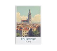 KTYWZ Plaques en métal vintage Fourvière France, affiche murale rétro en métal, décoration de maison, club, jardin, 30 x 30 cm