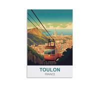 KTYWZ Plaques en métal vintage Toulon France, affiche murale rétro en métal, décoration de maison, club, jardin, 15 x 30 cm