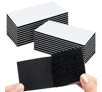 KU Scratch Autocollant Double Face 20 Pièces Double Face Extra Fort, Ruban Adhésif Double Face Puissant Bande Auto Agrippante Rectangle Rectangulaire Réutilisable, 5 x 10 cm (Noir)