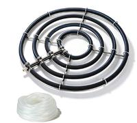 Kuabiz Anneau aérateur japonais pour étang, aérateur d'oxygène, diamètre de 35 cm, idéal pour bassin koï, étang de jardin, aquarium (4 boucles et Ø 45 cm)