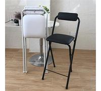 KUANGPAISI Tabouret Pliant Haut avec Support arrière, tabourets de Bar Hauts pliés Repose-Pieds, Tabouret de comptoir Moderne sans Bras, pour café de Cuisine extérieure, 1 PC, Noir/Blanc