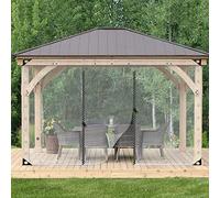 KUBAOS Bâche Transparent Extérieur, Rideaux de Pergola avec Fermeture Éclair Imperméable Panneaux Latéraux pour Jardin, Balcon, Personnalisables (Color : Clear, Size : 3.5x2.5m/11.4x8.2ft)