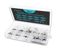KUBOWAI 290pcs Kit d'Assortiment de Circlips E-Clip en Acier Inoxydable, Rondelles de Circlips Snap Lock 1,2-15mm (13 Tailles)
