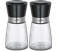 Kuchenprofi - Lot de 2 moulins poivre et sel Chicago 13.5 cm - Transparent / Cristal - Acier Inoxydable Transparent