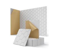 Kuchoow Dalle Acoustique Blanche Motif Nid D'Abeille Mur Porte Décoratif | Lot De 12 Autocollant Anti-Écho Panneaux Acoustiques Pour Plafond, Chambre, Gaming, Home Studio, Bureau, 30 X 30 X 0,9 cm