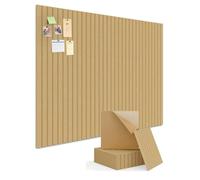 Kuchoow Tableau d'affichage en feutre pour mur photo - 120 x 90 cm - Grand mur en liège - Autocollant - Moderne - En liège - Tableau d'affichage - Panneau mural en feutre camel - Pour chambre d'enfant