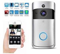 KuDiff Video Doorbell with LED Ring WiFi Smart Sonnette Vidéo sans Fil 720p HD Caméra en Temps Réel de Vision Nocturne en Mode PIR Détection de