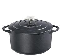 Küchenprofi 0401001022 Provence Casserole à rôtir ronde, en fonte, noir, 13,8 x 24,8 x 27,6 cm