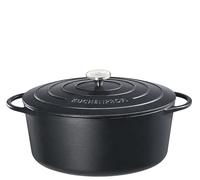 cocotte ovale en fonte émaillée 35cm noir - 0402001035