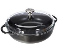Küchenprofi 402551028 bauernpfanne avec couvercle en verre 28 cm, noir