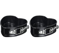 Küchenprofi 810021012 Cœur Moule à gâteau Métal Noir 12 x 12 x 5 cm (Lot de 2)
