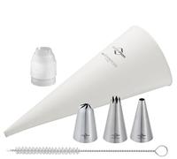 KÜCHENPROFI BAKE Lot de 5 poches à douille pour décoration de gâteaux avec poches à douille professionnelles et douilles en acier inoxydable pour cupcakes et desserts parfaits