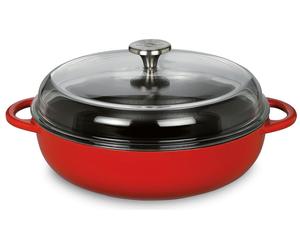 Küchenprofi Bauernpfanne mit Glasdeckel, 24 cm classic red 402550424 4007371070768