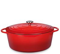 Küchenprofi Cocotte en fonte avec couvercle, intérieur rouge/noir, 40 cm, cocotte en fonte émaillée, pour tous feux (y compris l'induction), pour braiser, cuire, rôtir