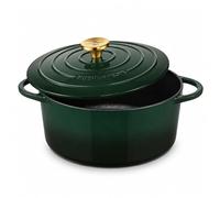Küchenprofi Cocotte en fonte avec couvercle, intérieur vert/noir, 26 cm, cocotte en fonte émaillée, tous feux (y compris l'induction), pour ragoûter, cuire, rôtir