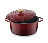 Küchenprofi Cocotte en fonte avec couvercle rond, Médoc, 26 cm, cocotte, plat à grain, four hollandais, casserole à pain, émaillée, pour tous les types de feux (y compris induction), pour braiser,